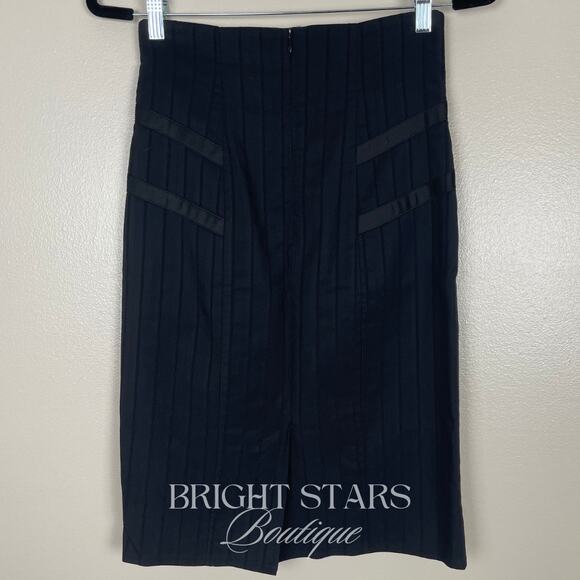 Rare Vintage Pencil Skirt ASO Blair Waldorf Gossip Girl Black Knee Length - Picture 6 of 11